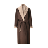 Shawl Lapel Woolen Belted Coat