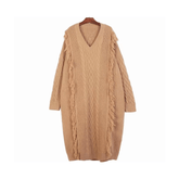 Sheep Wool Cable Knit Dress