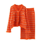 Silver Stripes Frilly Top Skirt Set