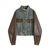 Slanted Button Down Denim Jacket