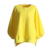Solid Color Round Neck Sweatshirt