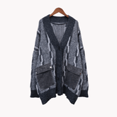 Spliced Denim Pocket Knit Cardigan