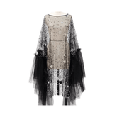 Star Shower Ruffle Sheer Dress