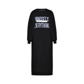 Statement Denim Spliced Sweatshirt Dress