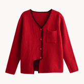 Stitched Edge Accent Knit Sweater