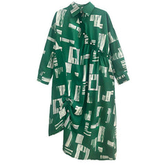 Irregular Pleated Oversize Long Sleeve Dress