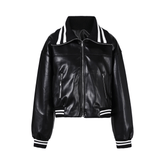 Striped Edges Zip-Up Jacket