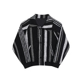 Striped Jacquard Loose Woolen Jacket