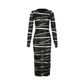Striped Semi-Sheer Maxi Knit Dress