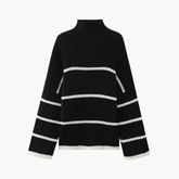 Striped Turtleneck Knit Sweater