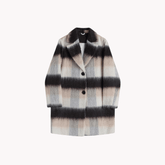 Striped Wool Single Breasted Coat