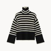 Striped Wool Turtleneck Sweater