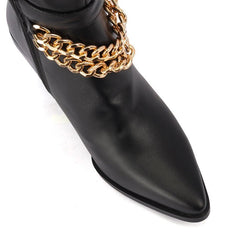 Studded Faux Leather Boots