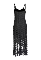 Solid Hollow Out Disc Design Dress