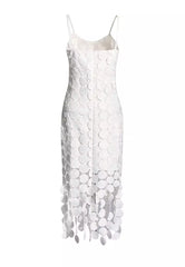 Solid Hollow Out Disc Design Dress