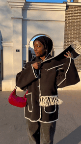 Tassel Scarf Collar Jacket - @mai.clb