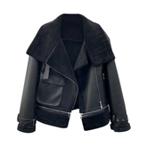 Thin Fur Strapped Cuffs Short Coat