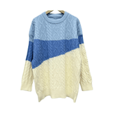 Tri-Color Cable Knit Sweater
