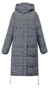Triangle Checker Hooded Puffer Coat