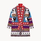 Trippy Art Tassel Knit Jacket