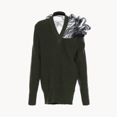 Tulle Shoulder Flare Knit Sweater