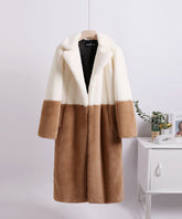 Two-Tone Faux Fur Loose Coat