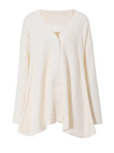 Wavy Hem Knit Cardigan