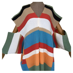 Vibrant Winter Knitted Kaftan Dress - WINI