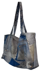 Cool Patchwork Denim Tote Bag - WINI