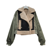 Wool Lapel Ribbed Cuffs Jacket