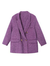 Woolen Double Breasted Loose Fit Coat