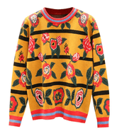 Yellow Flower Patch Knitted Sweater