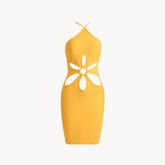 Yellow Sunflower Bandage Dress