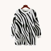 Zebra Loose Fit Knit Sweater