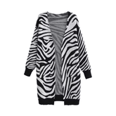 Zebra Open Stitch Long Sweater