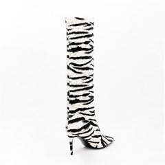 Zebra Print 9cm Slip-on Boots