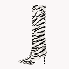 Zebra Print 9cm Slip-on Boots