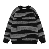 Zebra Stripes Loose Knit Sweater