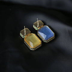 Asymmetrical Colored Zircon Earrings