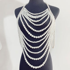 Multi Layered Chain Beaded Necklace