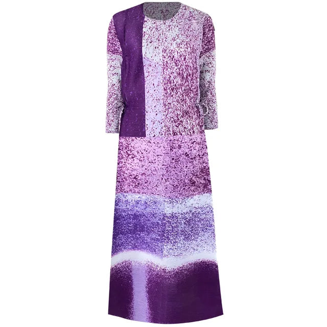Casual Print Pleated A-Line Dress