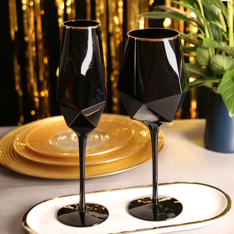Pure Black Champagne Wine Glass