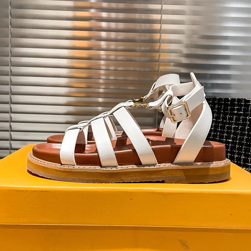 Open Toe Flat Platform Rome Sandals