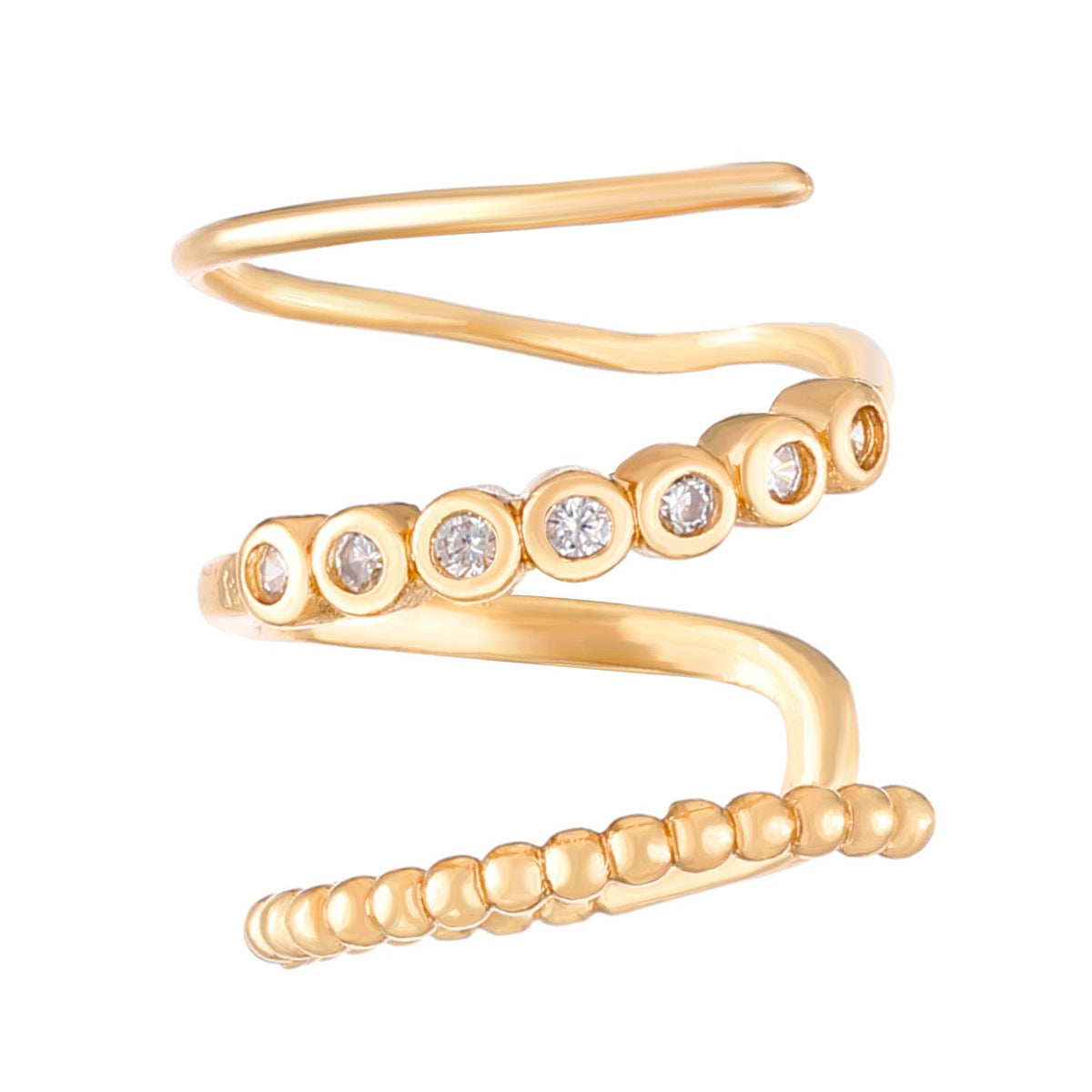 Multi Layer Spiral Ear Clip Earrings