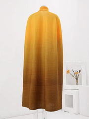 Gradient Batwing Sleeve Pleated Trench Coat