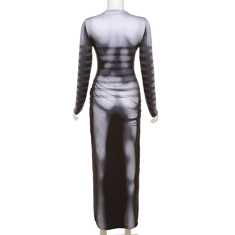 Digital 3D Printed High Waist Dress