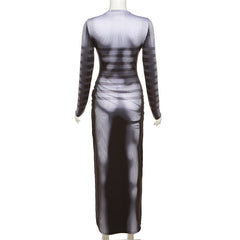 Digital 3D Printed High Waist Dress