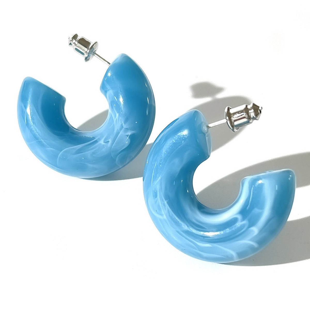 C-Shaped Acrylic Candy Color Earrings