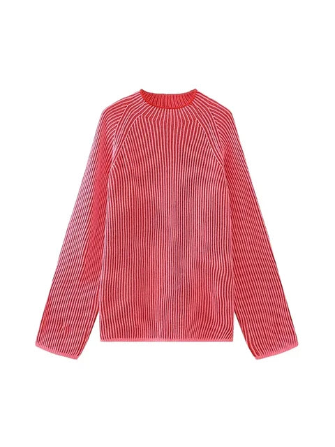 Chic Striped Oversized Knitted Sweater