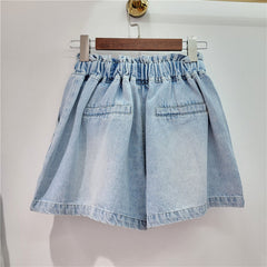 Colored Diamond Bow High Waist Wide Leg Denim